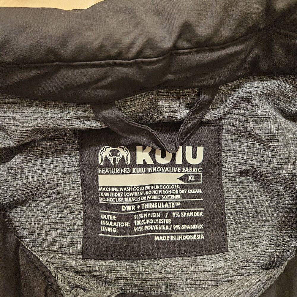 KUIU Men's Fairbanks Insulated Jacket Black Coat Size XL Bradford White Logo - Picture 3 of 7